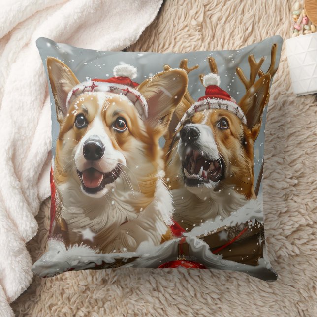 Corgi Dog Weihnachtsfest Kissen (Decke)