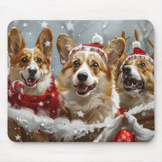 Corgi Dog Weihnachtsfest Mousepad (Vorne)
