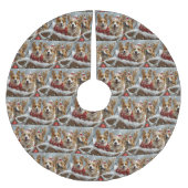 Corgi Dog Weihnachtsfest Polyester Weihnachtsbaumdecke (Vorderseite)