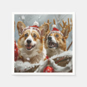 Corgi Dog Weihnachtsfest Serviette (Vorderseite)