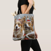 Corgi Dog Weihnachtsfest Tasche (Von Nahem)