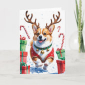 Corgi Dog Weihnachtsgrüßen Karte (Vorderseite)