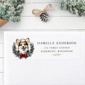 Corgi Dog Weihnachtskranz-Rücksendeadresse