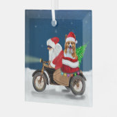 Corgi Dog Weihnachtsmann Ornament Aus Glas (Vorderseite links)