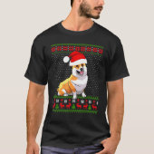 Corgi Dog Weihnachtsmannmütze Xmas Ugi Weihnachten T-Shirt (Vorderseite)