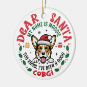 Corgi Dog Weihnachtsweihnachtszeit Individuelle Na Keramik Ornament (Links)