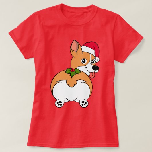 Corgi Dog Weihnachtszeit T - Shirt (Design vorne)