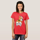 Corgi Dog Weihnachtszeit T - Shirt (Vorne ganz)