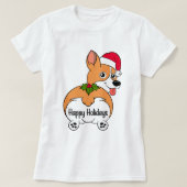 Corgi Dog Weihnachtszeit T - Shirt (Design vorne)