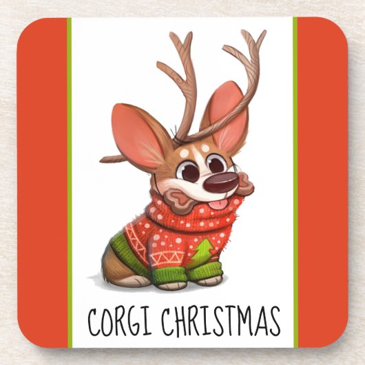 Corgi Dog Weihnachtszeit Untersetzer (Vorderseite)