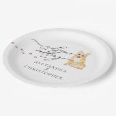 Corgi Dog Willkommen im Set der Hochzeit Pappteller (Schrägansicht)