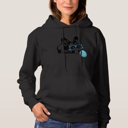 Corgi dog with with bubble gum glasses   Corgi boy Hoodie (Vorderseite)