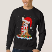 Corgi Dog Xmas Lighting Weihnachtsmannmütze Corgi  Sweatshirt (Vorderseite)