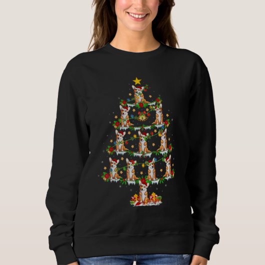 Corgi Dog  Xmas Lights Corgi Christmas Tree Sweatshirt (Vorderseite)