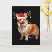Corgi Dog Xmas Lights Reindeer Santa Corgi Dog Chr Karte (Gelbe Blume)