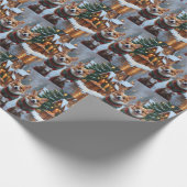 Corgi Dogs Christmas Snow Holiday Geschenkpapier (Ecke)