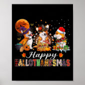 Corgi Dogs Halloween Thanksgiving Christmas Hallot Poster (Vorne)