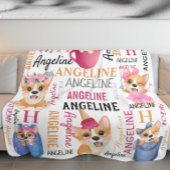 Corgi Dogs Personalisiert Name Collage Fleecedecke