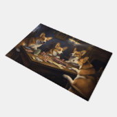 Corgi Dogs Poker Art Fußmatte (Schrägansicht)