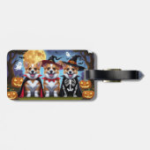 Corgi Dogs Pumpkin Halloween Funny Gepäckanhänger (Rückseite horizontal)