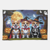 Corgi Dogs Pumpkin Halloween Funny Geschirrtuch (Horizontal)