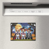 Corgi Dogs Pumpkin Halloween Funny Magnet (In Situ (Geschirrspüler))