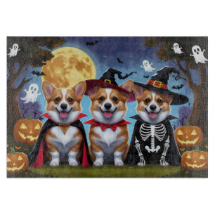 Corgi Dogs Pumpkin Halloween Funny Schneidebrett