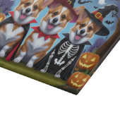 Corgi Dogs Pumpkin Halloween Funny Schneidebrett (Ecke)