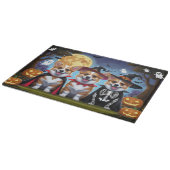 Corgi Dogs Pumpkin Halloween Funny Schneidebrett (Ecke)