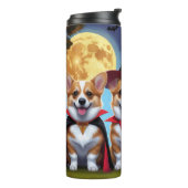 Corgi Dogs Pumpkin Halloween Funny Thermosbecher (Nach links gedreht)