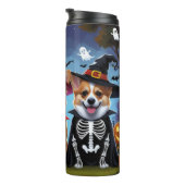 Corgi Dogs Pumpkin Halloween Funny Thermosbecher (Nach rechts gedreht)