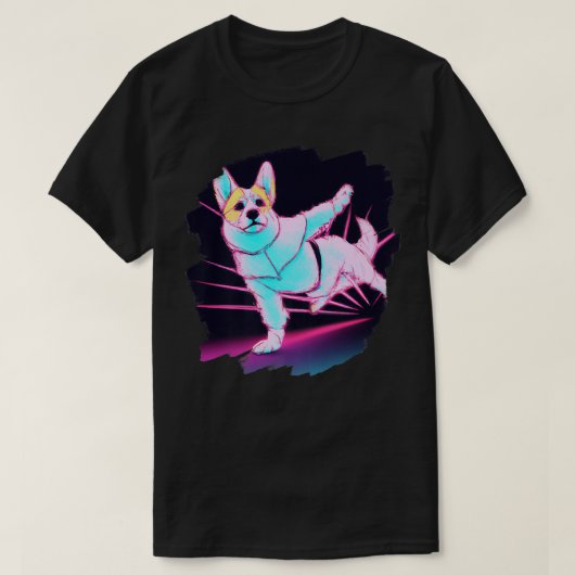 Corgi Doing Karate Kick Black Belt Kampfkünste Do T-Shirt (Design vorne)