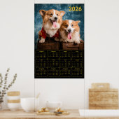 Corgi Duo 2026 Kalender Poster (Küche)