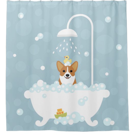 Corgi-Duschvorhang Duschvorhang (Vorderseite)