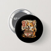 Corgi Eating Ramen Button (Vorne & Hinten)