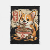 Corgi Eating Ramen Fleecedecke (Vorderseite)