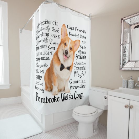 Corgi-Eigenschaften Duschvorhang (Beispiel)