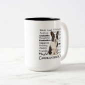Corgi-Eigenschaften Zweifarbige Tasse (VorderseiteRechts)