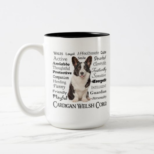 Corgi-Eigenschaften Zweifarbige Tasse (Links)