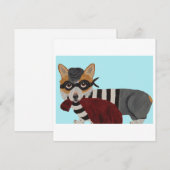 Corgi-Einbrecher-Einladung Dankeskarte (Vorne/Hinten)