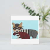 Corgi-Einbrecher-Einladung Dankeskarte (Stehend Vorderseite)