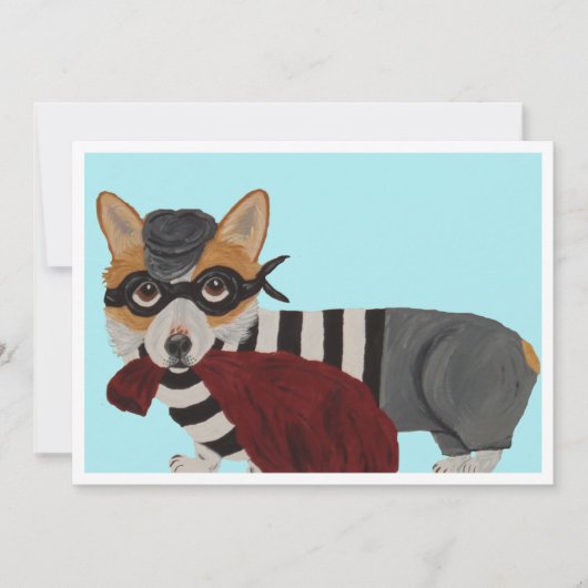 Corgi-Einbrecher-Einladung Einladung (Vorderseite)