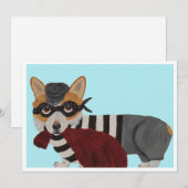 Corgi-Einbrecher-Einladung Einladung (Vorne/Hinten)