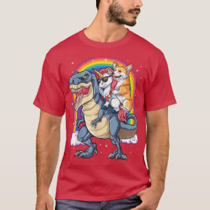 Corgi Einhorn Dinosaur Re Mädchen Regenbogen Gesch T-Shirt