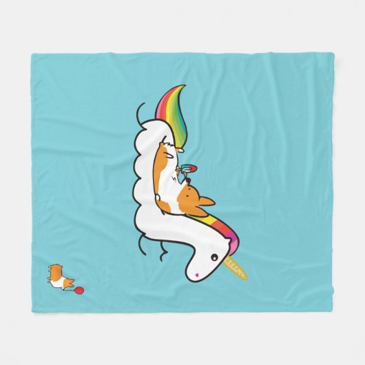 Corgi-Einhorn Floatie Decke (Vorderseite (Horizontal))