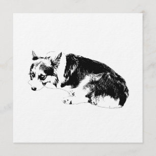 Corgi-Einladung, gemütliche Nacht Einladung