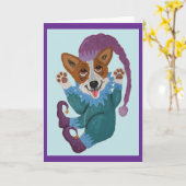 Corgi-Elf Karte (Gelbe Blume)