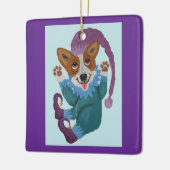 Corgi-Elf Keramikornament (Links)