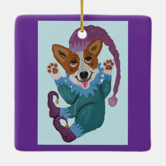 Corgi-Elf Keramikornament (Rückseite)