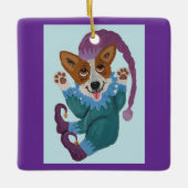 Corgi-Elf Keramikornament (Vorderseite)